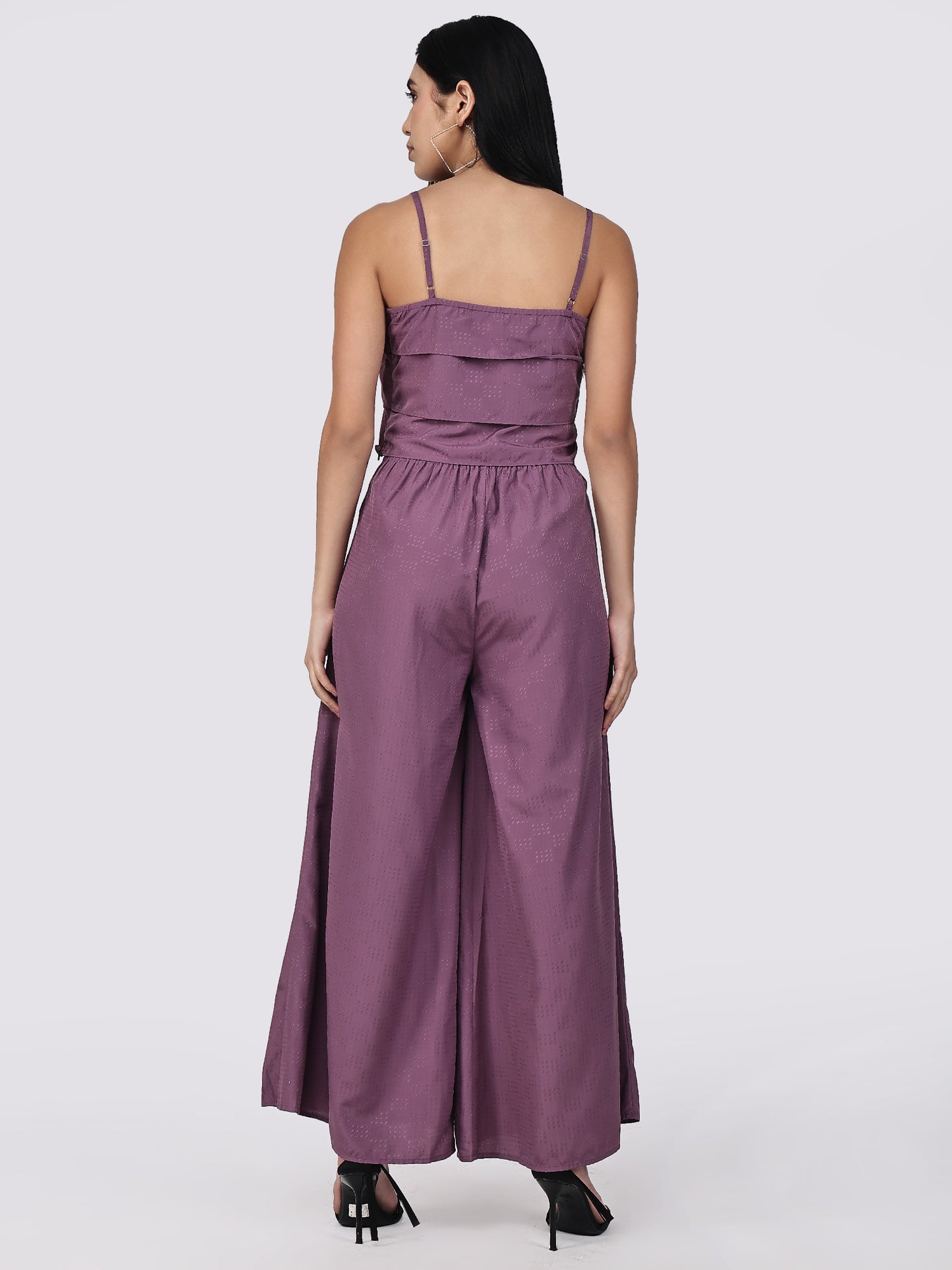 Lavender Ruffles Palazzo Ensemble Co-ord set