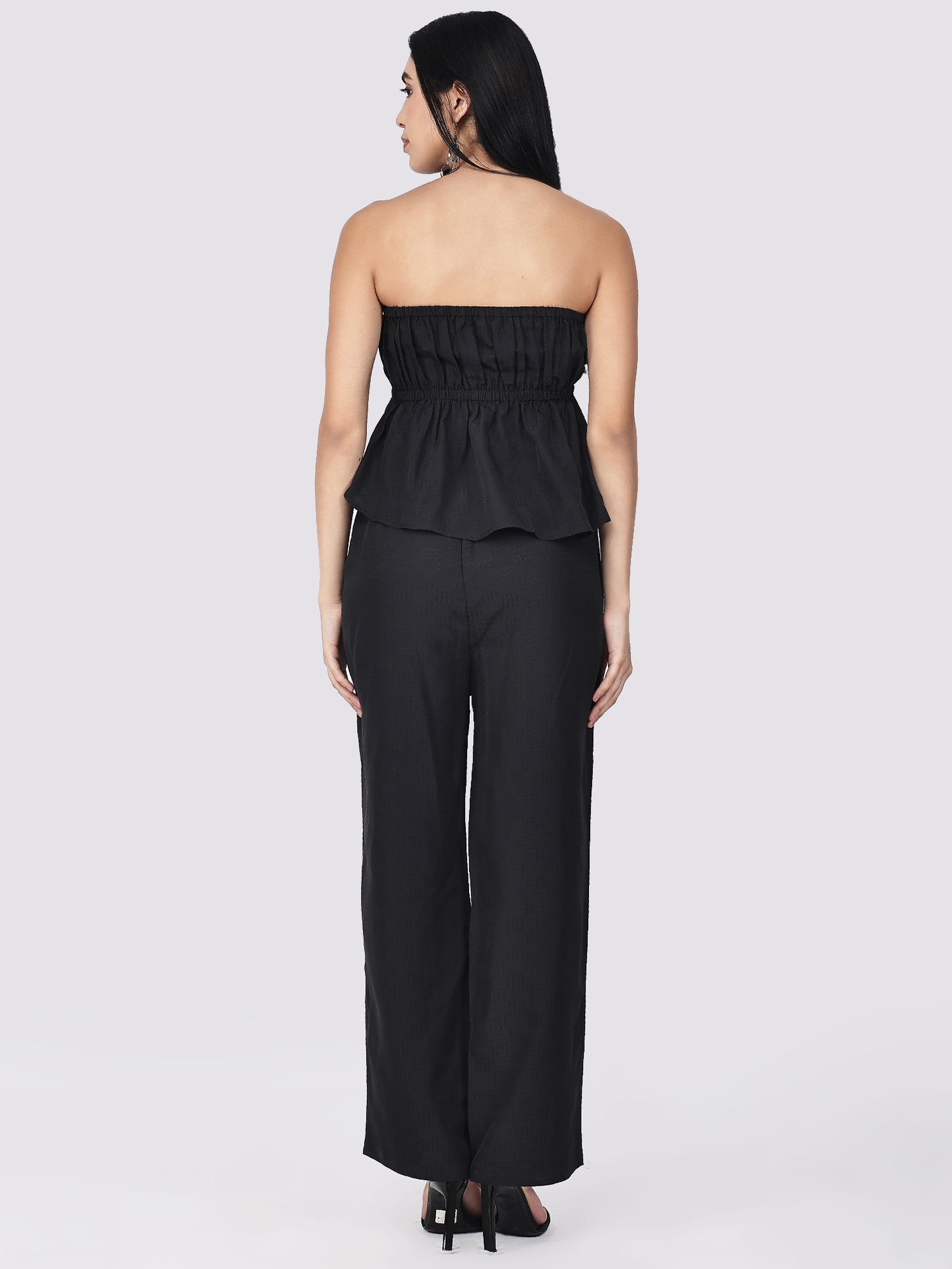 Chic Black Ruffled Co-ord set