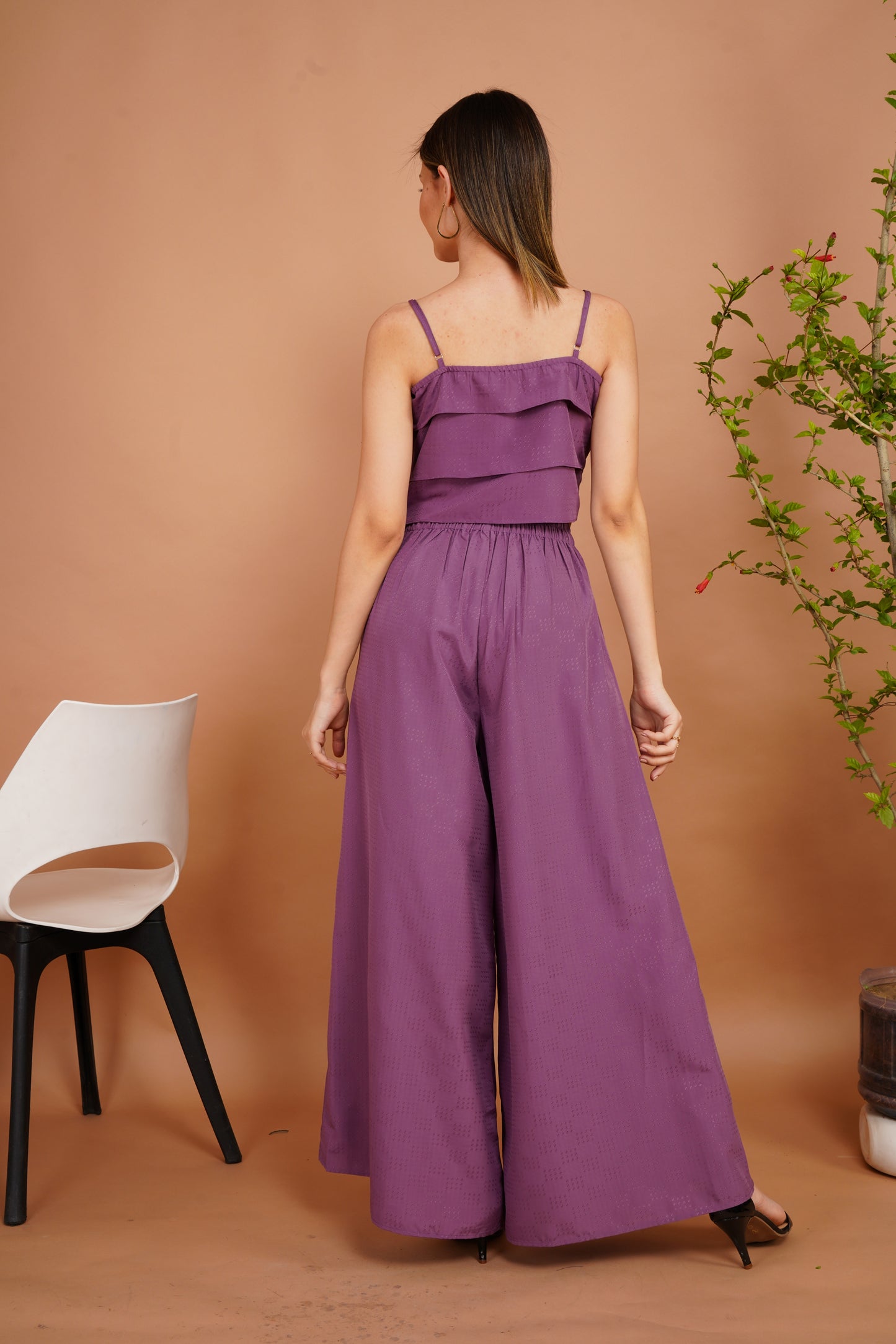 Lavender Ruffles Palazzo Ensemble Co-ord
