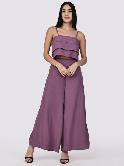 Lavender Ruffles Palazzo Ensemble Co-ord set