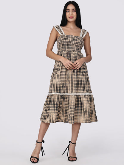 Cow Girl Gingham Smock Dress