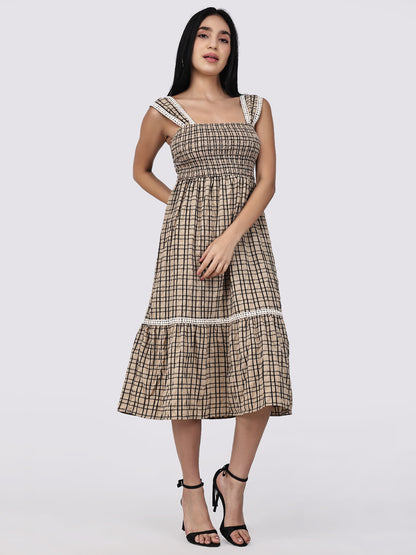 Cow Girl Gingham Smock Dress