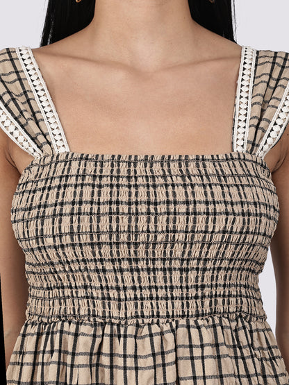 Cow Girl Gingham Smock Dress