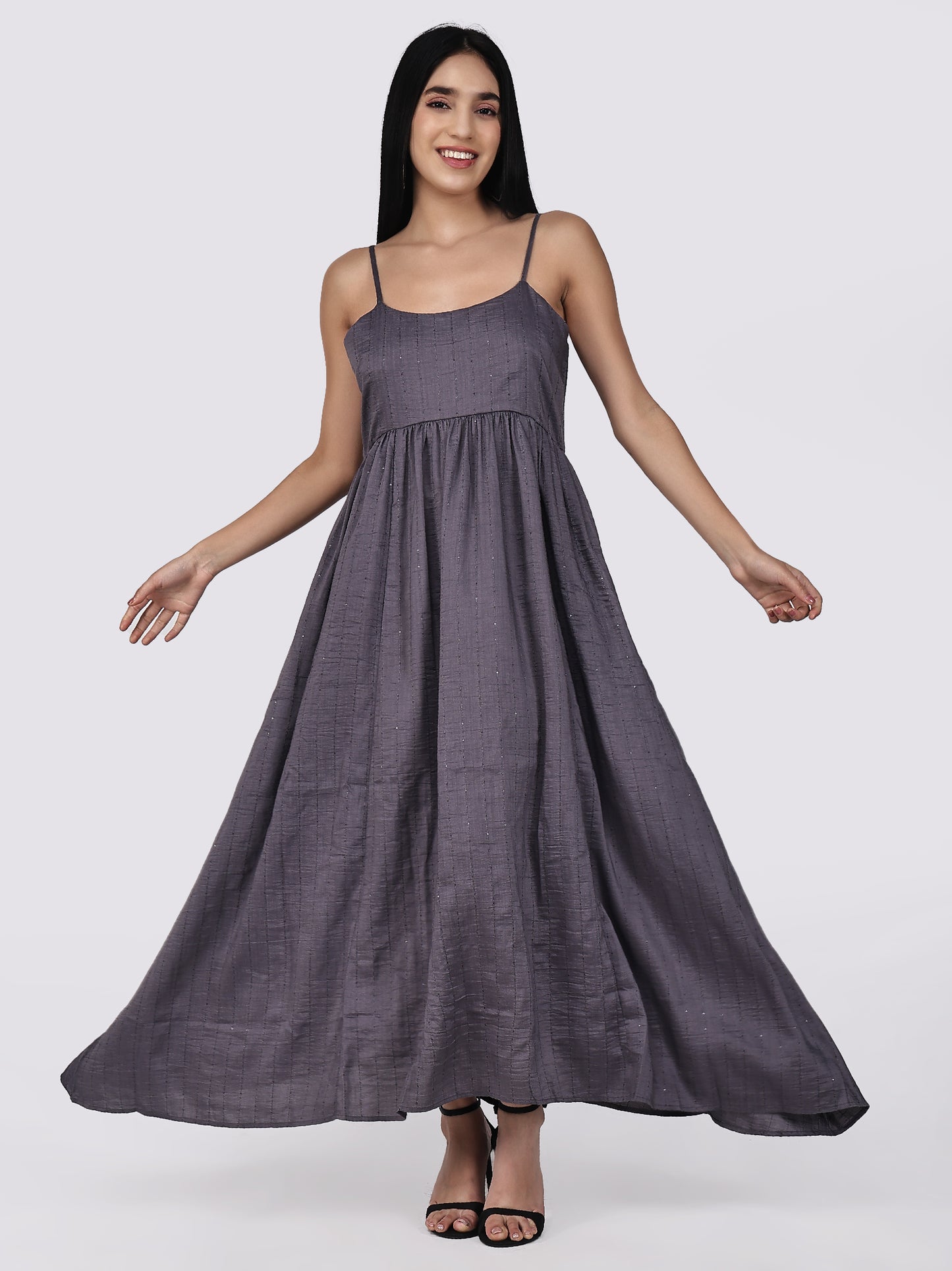 Grey Party Wear Sequins Dress for women