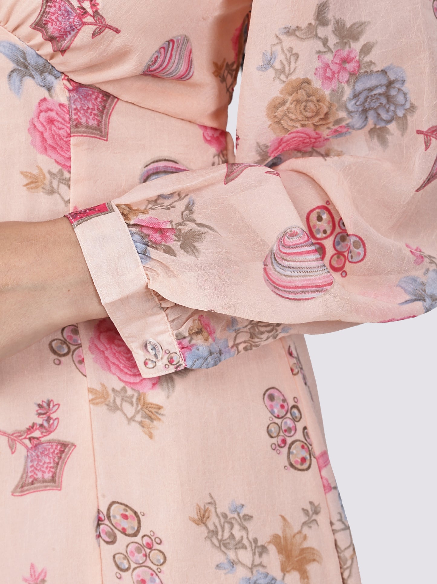 Floral whisper slit backless Dress