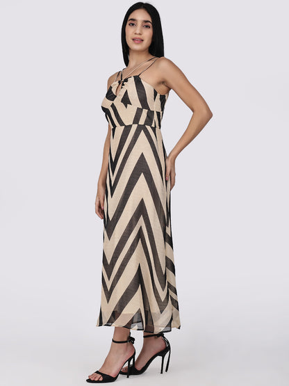 Black Chevron Chic Maxi Dress