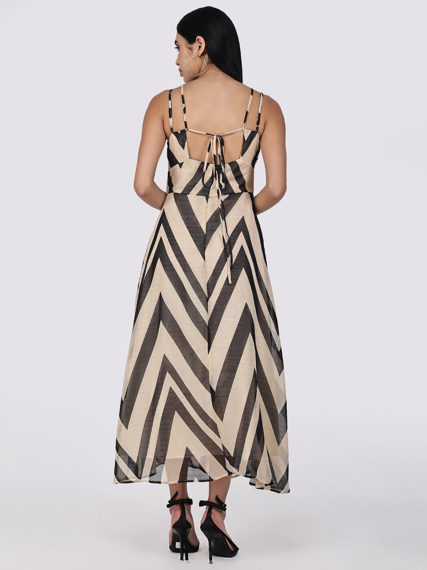 Black Chevron Chic Maxi Dress