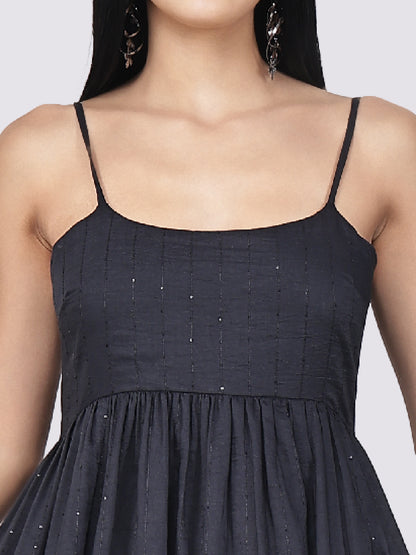 Black Party Wear Sequins Dress for women