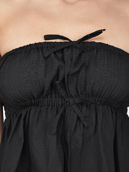 Chic Black Ruffled Co-ord set