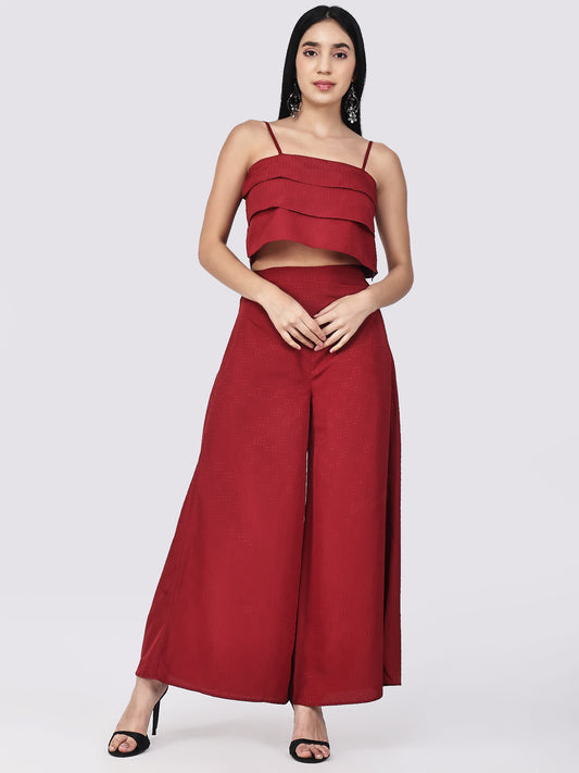 Ruby Ruffles Palazzo Ensembles Co-ord