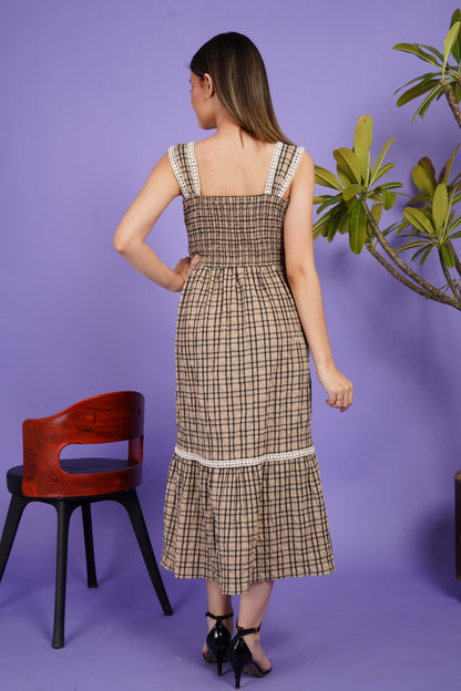 Cow Girl Gingham Smock Dress