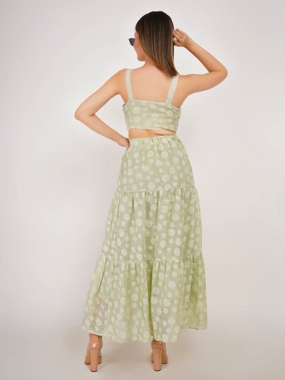 Polka Dots Linen Maxi Dress