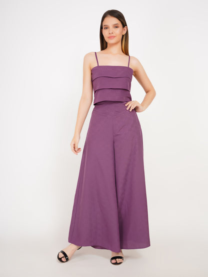 Lavender Ruffles Palazzo Ensemble Co-ord set