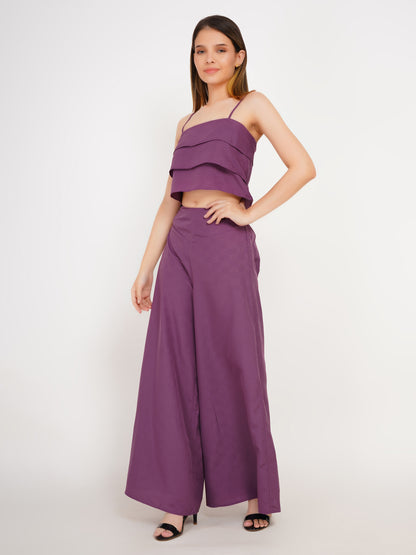 Lavender Ruffles Palazzo Ensemble Co-ord set