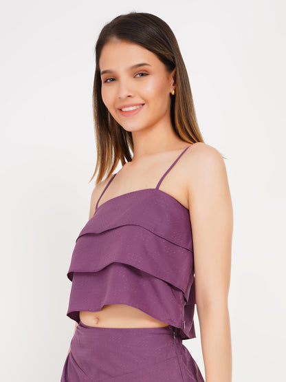 Lavender Ruffles Palazzo Ensemble Co-ord set
