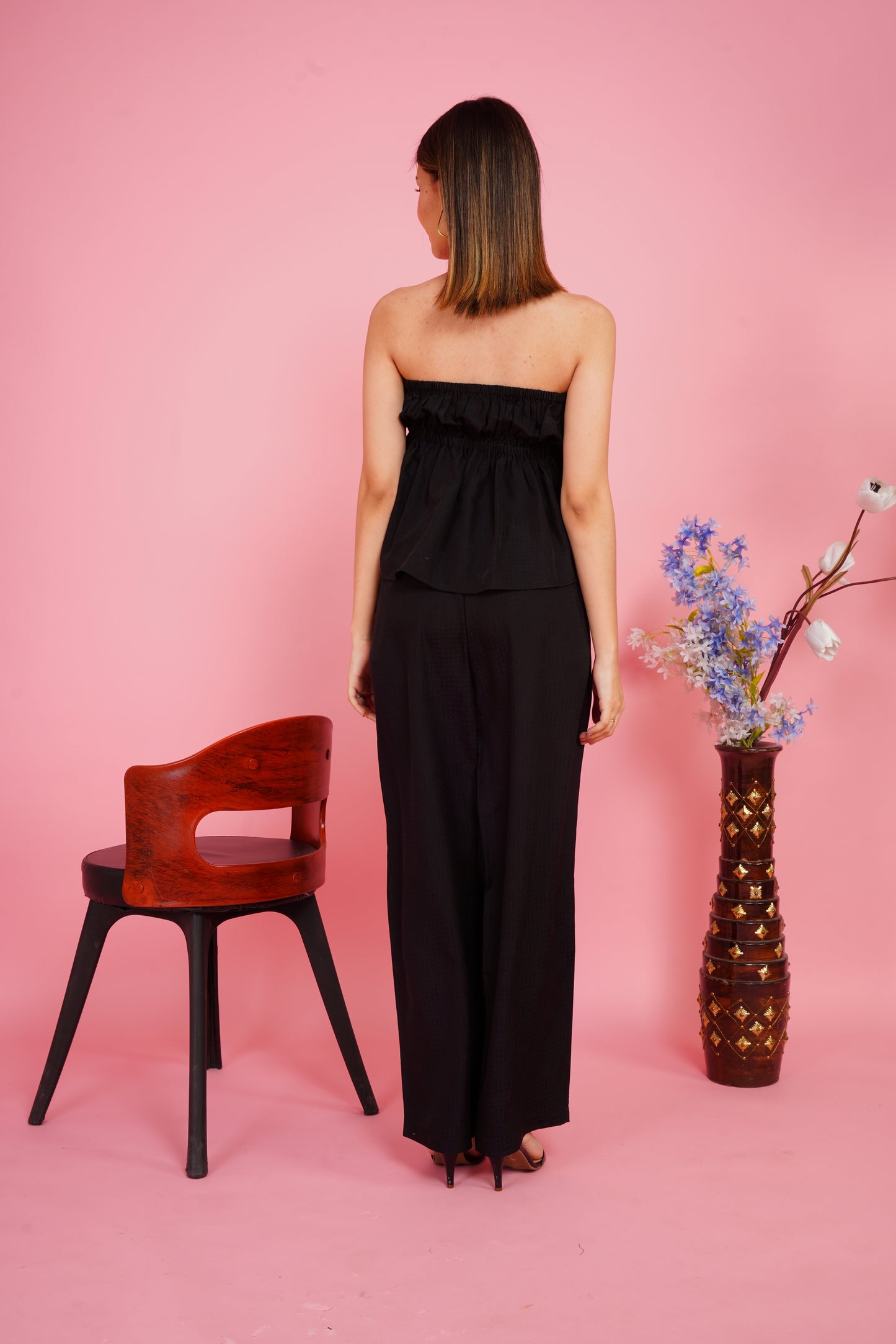 Chic Black Ruffled Co-ord set
