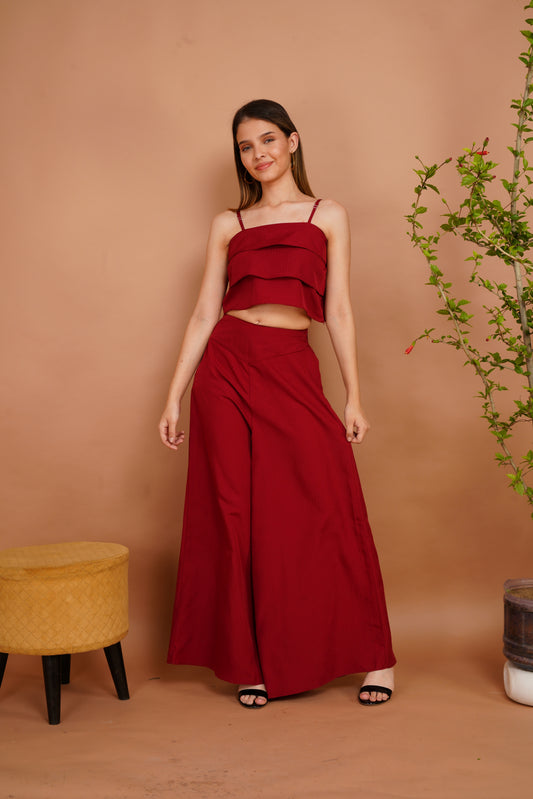 Ruby Ruffles Palazzo Ensembles Co-ord