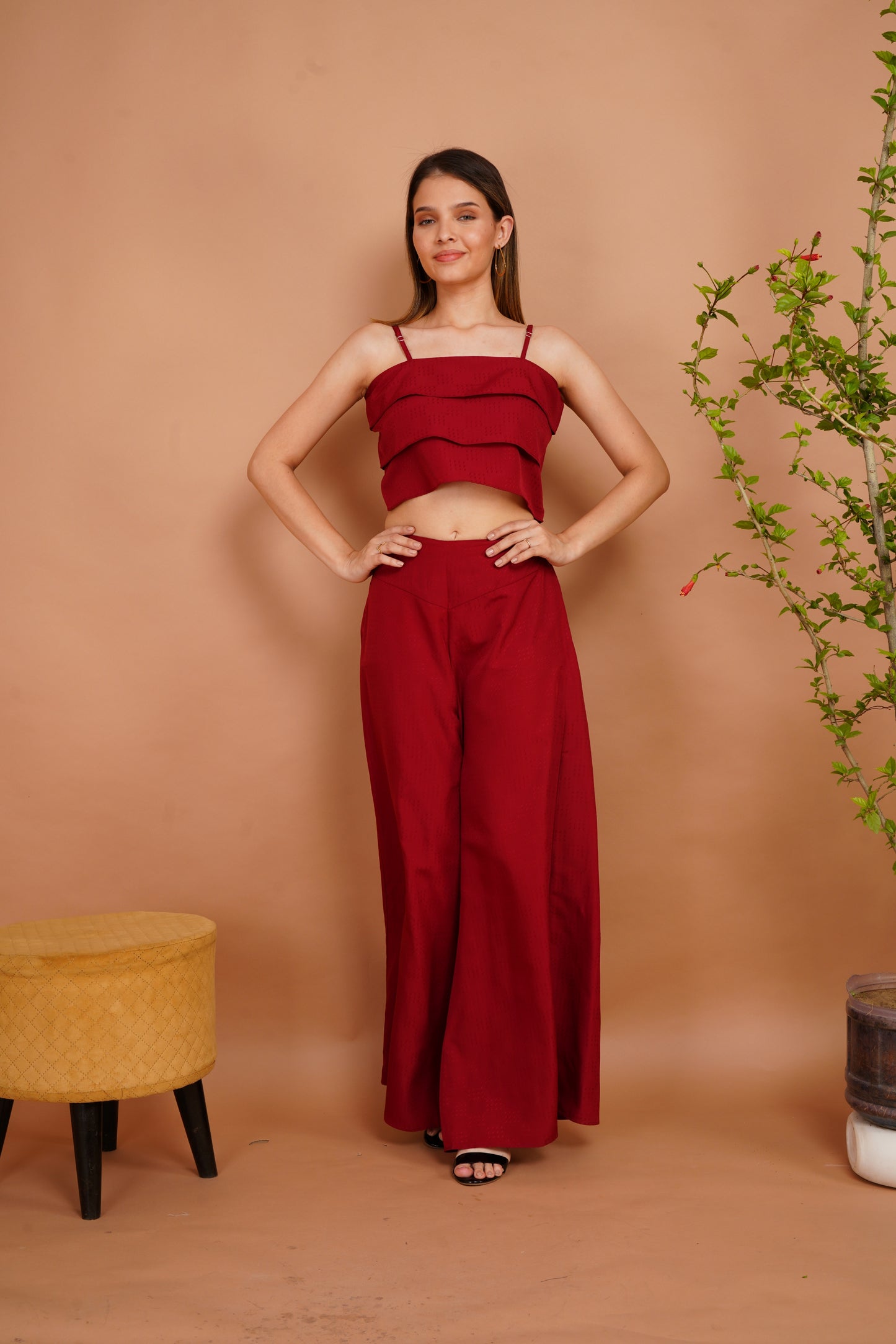 Ruby Ruffles Palazzo Ensembles Co-ord