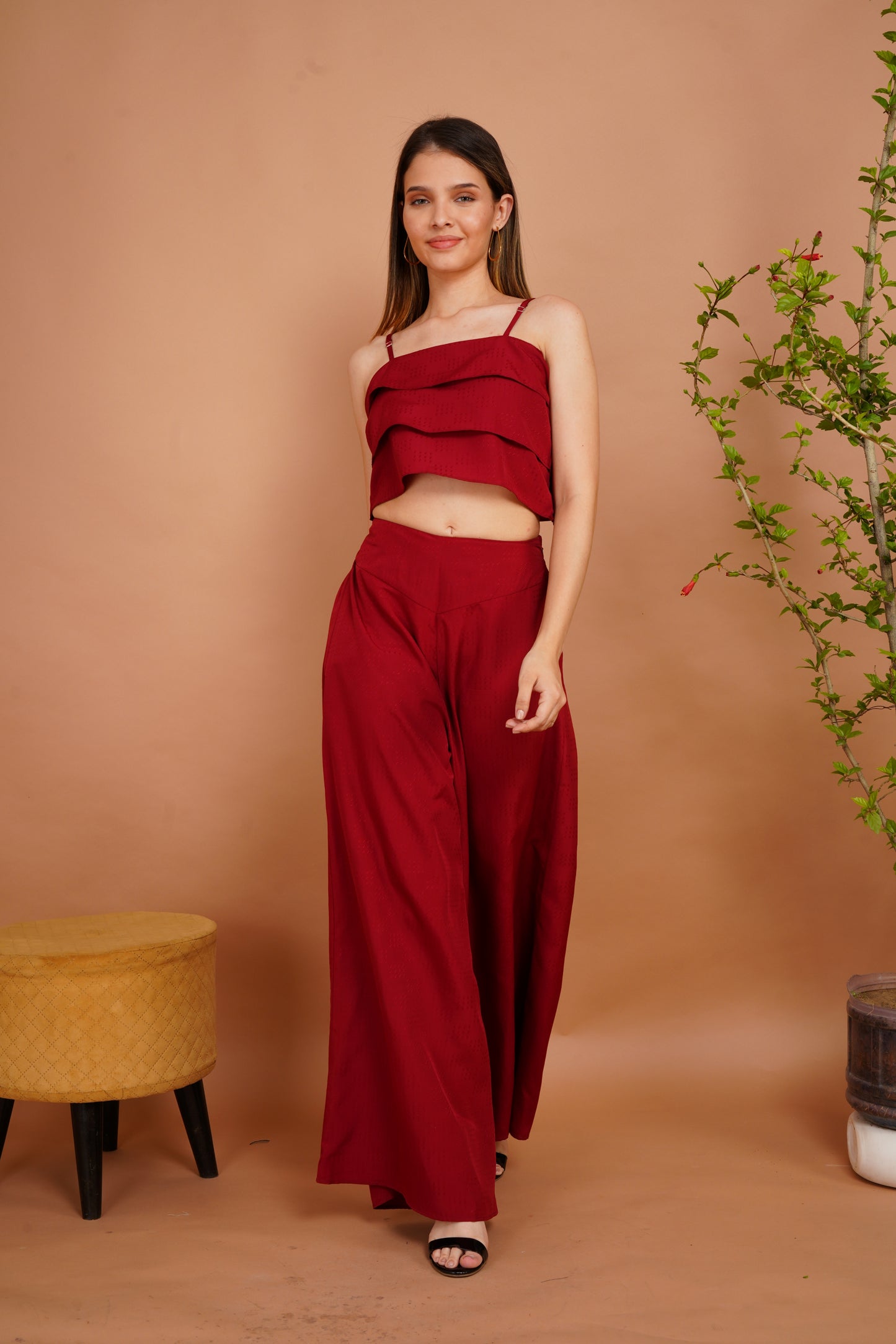 Ruby Ruffles Palazzo Ensembles Co-ord