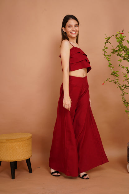 Ruby Ruffles Palazzo Ensembles Co-ord