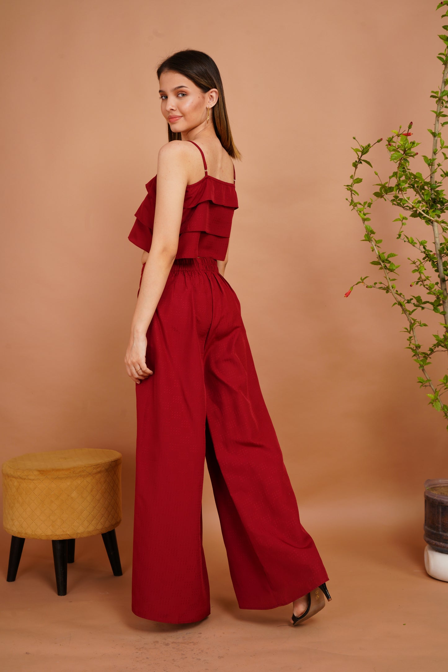 Ruby Ruffles Palazzo Ensembles Co-ord