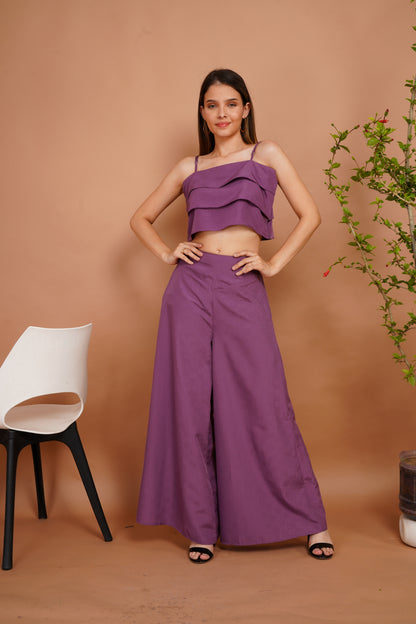 Lavender Ruffles Palazzo Ensemble Co-ord