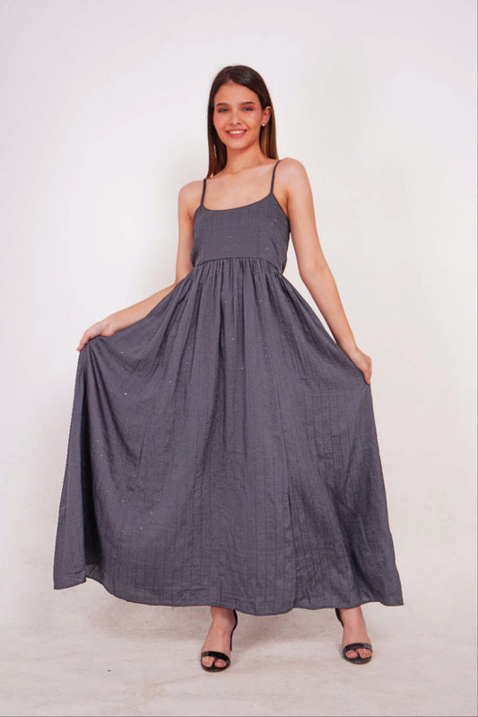 Grey Party Wear Sequins Dress for women