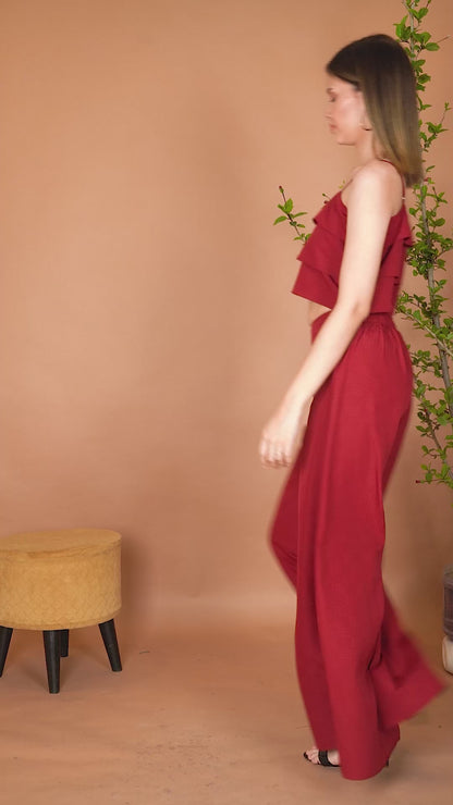 Ruby Ruffles Palazzo Ensembles Co-ord