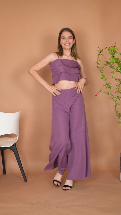 Lavender Ruffles Palazzo Ensemble Co-ord
